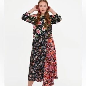 Zara floral midi dress XS EUC